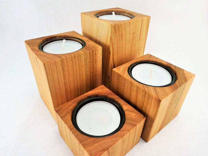 4 wood tea light holder Advent candle Advent wreath Etsy