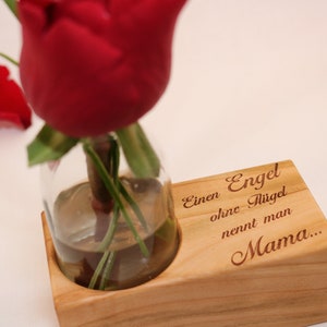 Flower vase with saying engraved, Mother&#39;s Day, Mom