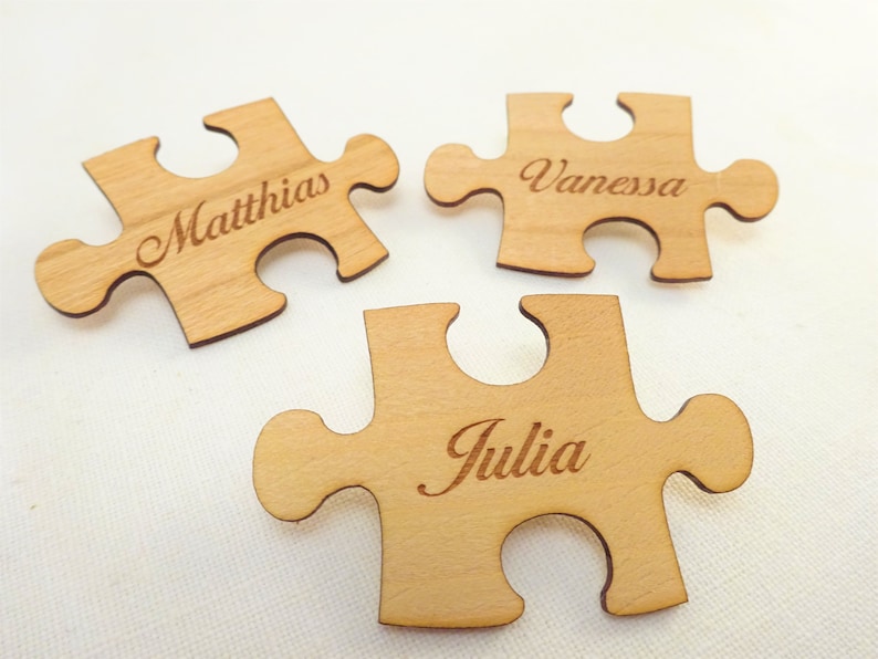 Puzzle Piece Name Plate Place Card Place Card Guest Gift Etsy