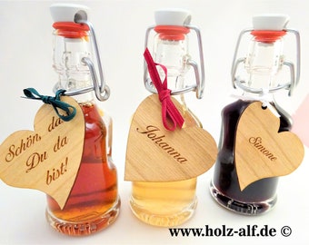 Bottle as a guest gift and place card for the wedding