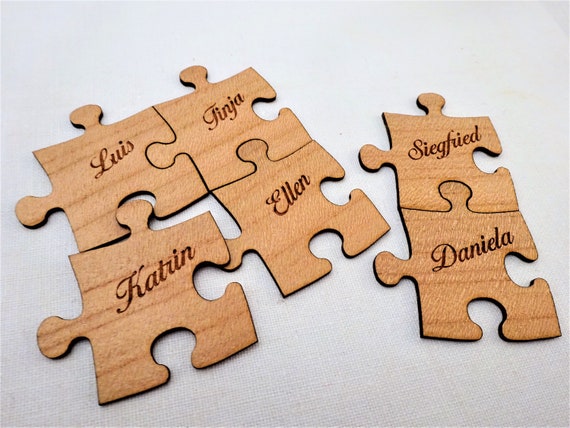 50 PCs Holz Puzzle f/ür Hand DIY Pieces Wedding Christmas Party Dekoration