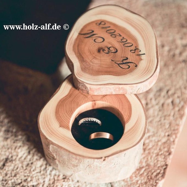 Ringkissen Holz Hochzeit, mit Gravur, Ring Kissen, Ring Box, Ring Dose Holz, Hochzeit
