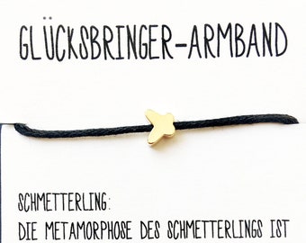 Glücksbringer Armband, Schmetterling (gold)