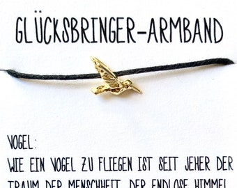 Glücksbringer Armband, Vogel (gold)