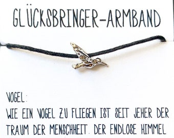 Glücksbringer Armband, Vogel (silber)