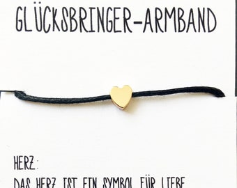 Glücksbringer Armband, Herz (gold)