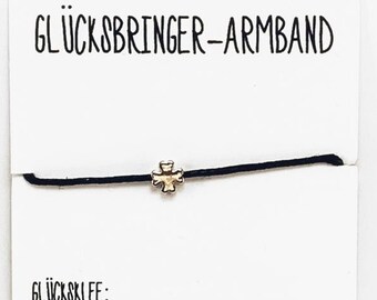 Glücksbringer Armband, Klee (silber)