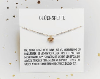 Halskette mit Blume, gold