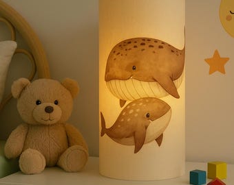 Wasserwal Japanische Papierlampe, Kinderzimmer Nachttischlampe Licht, Boho Art Papierlaterne, japanische Kinderzimmerdekoration, Neues Zuhause Geschenk