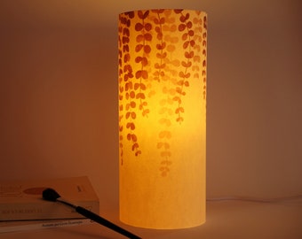 Botanische Blumenpapierlampe: Boho Cottage Nachttischlampe, ästhetische Schlafzimmerlampe, gemütliches Bauernhaus Licht, Haus Weihnachtsgeschenk, Sekura Lampe