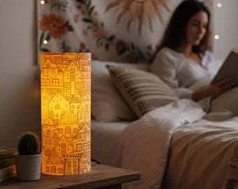 和紙ランプ：建築建築の芸術、居心地の良い寝室のデスクライト