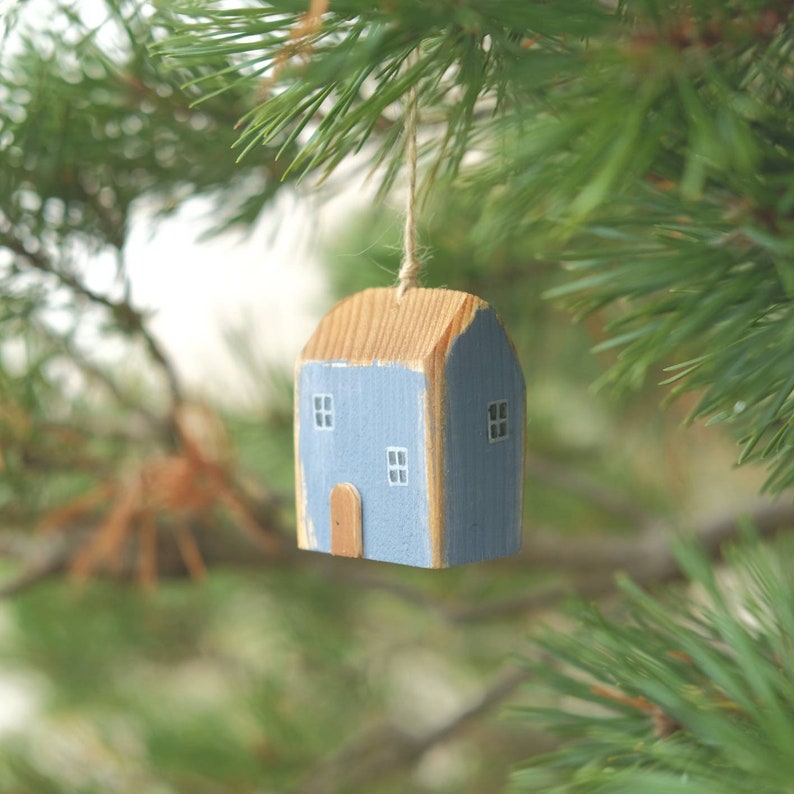 Christmas Tree Toy, Montessori Toy, Painted Wood Xmas Toy, Holiday Gift, Christmas Ornament, Xmas House Toy, Wooden Christmas Tree Decor image 6