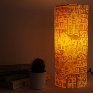 Lampada di carta giapponese, lampada da comodino moderna, lampada da notte calda e accogliente per camera da letto, paralume decorativo
