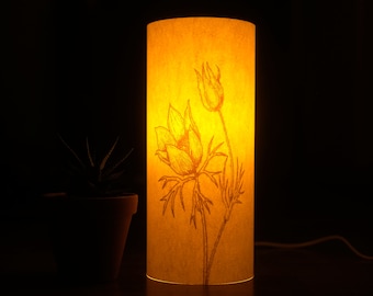 Flower Lamp, Zen Paper Light, Warm Table Lamp, Paper Lamp, Cottage Lamp, Decoration Light, WabiSabi Light, Nursery Lamp, Nature Lamp, Spring