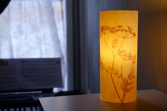 Botanical Paper Lamp, Flower Bedside Lamp, Table Desk Lamp, Sakura Lights, Japanese Lamp, Floral Lampshade, Nature Lamp, Hygge Lamp, Cottage