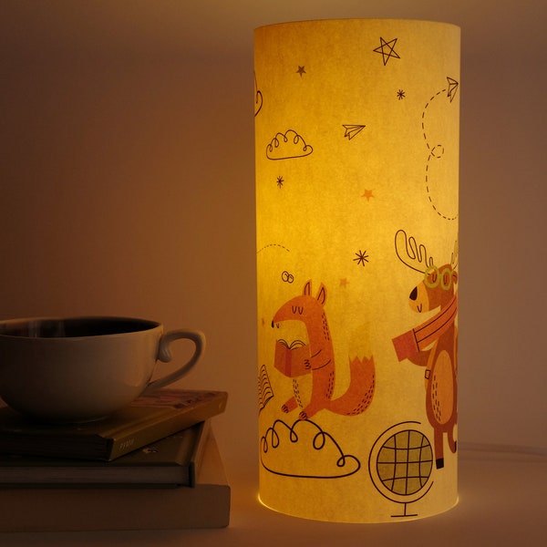 Cozy Warm Lamp For Desk, Paper Lamp Kids, Children Lights, Bedside Lamp, Animal Lampshade, Nursery Lamp, Decoration Light, Kids Room Lamp