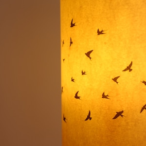 Lampada da scrivania in carta giapponese Birds Art, moderna lampada da comodino per bambini, decorazione per la cameretta dei bambini, lampada da tavolo estetica giapponese, regalo per gli amanti degli uccelli