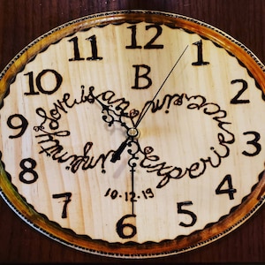 Personalized Clock, Couples Wedding or Anniversary Gift, Fifth Anniversary, Wood Anniversary