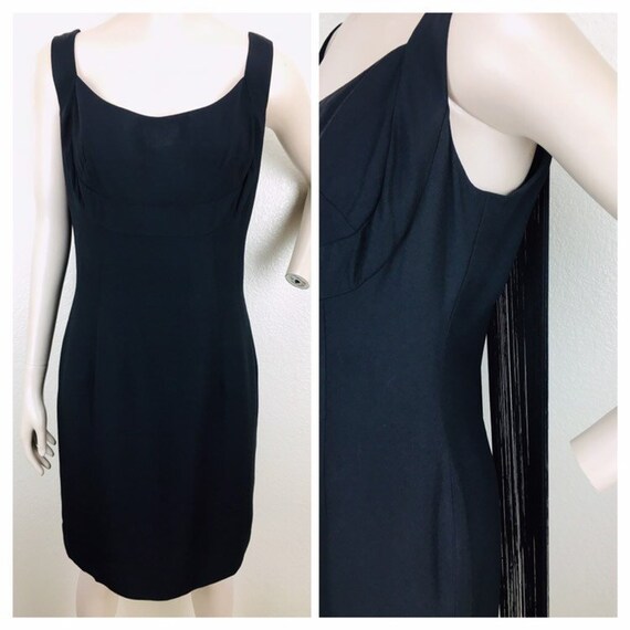Vintage 1950's Sue Leslie Black Sleeveless Rear Fr