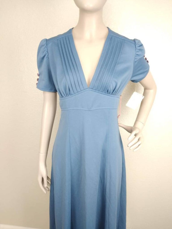 Vintage 40's Style Blue Full Length Dress
