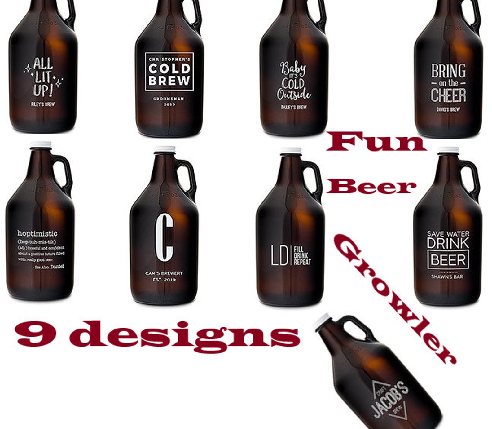 Beer Growler Personalizado diversión cerveza Growler ámbar Etsy