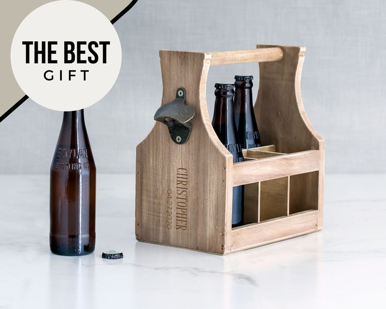 Custom Beer Caddy With Bottle Opener Groom Gift Etsy UK