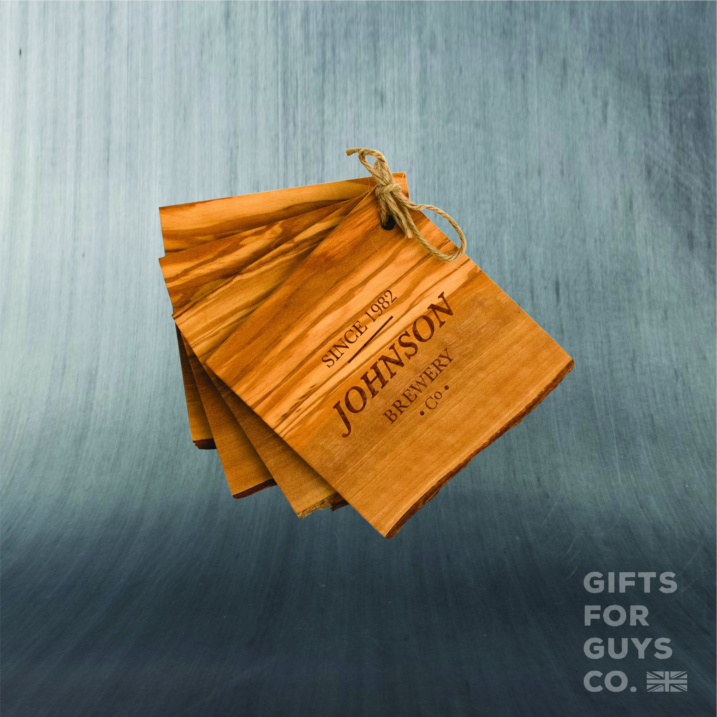 Sous-Verres en Bois Personnalisés - Ensemble de 4 Cadeau Mariage Personnalisé Accessoires Bar à La M