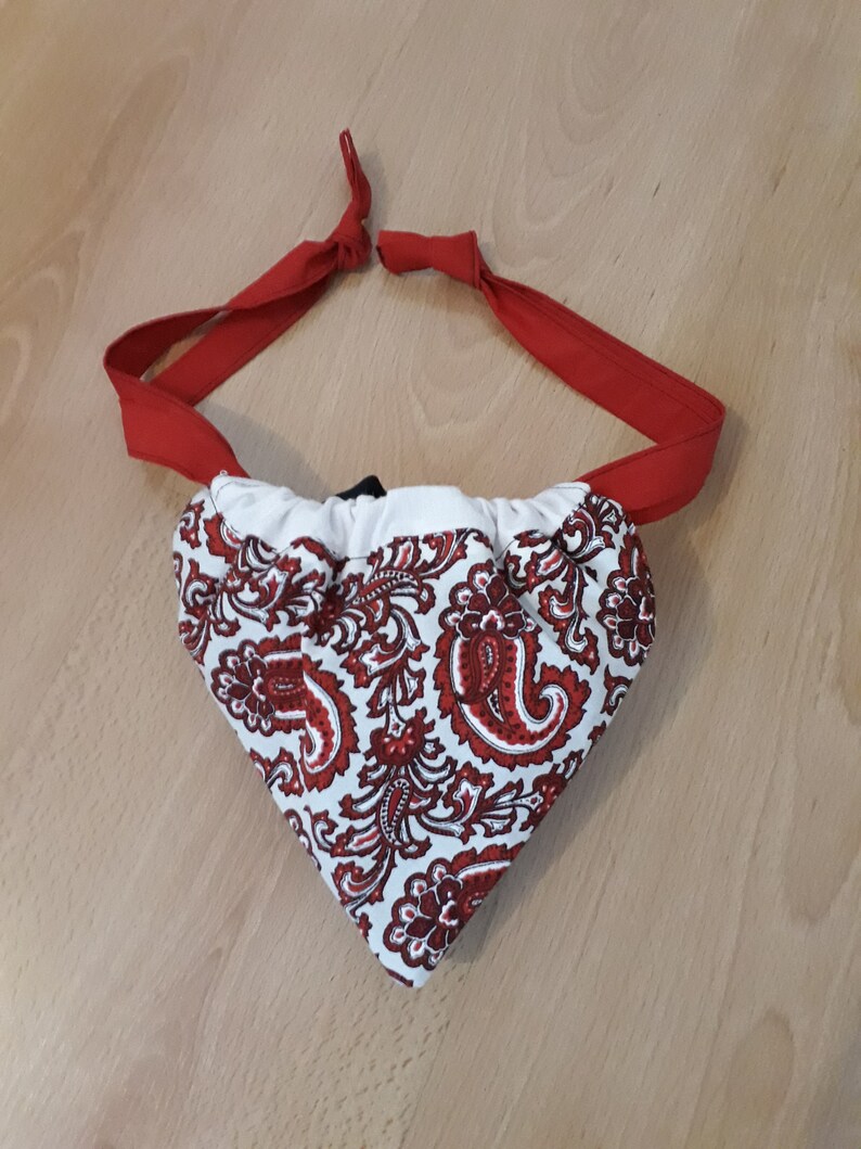 Patchwork Stofftasche schwarz/rot Bild 3