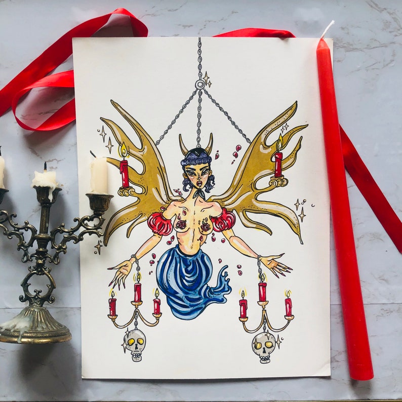 ORIGINAL PAINTING Lusterweibchen