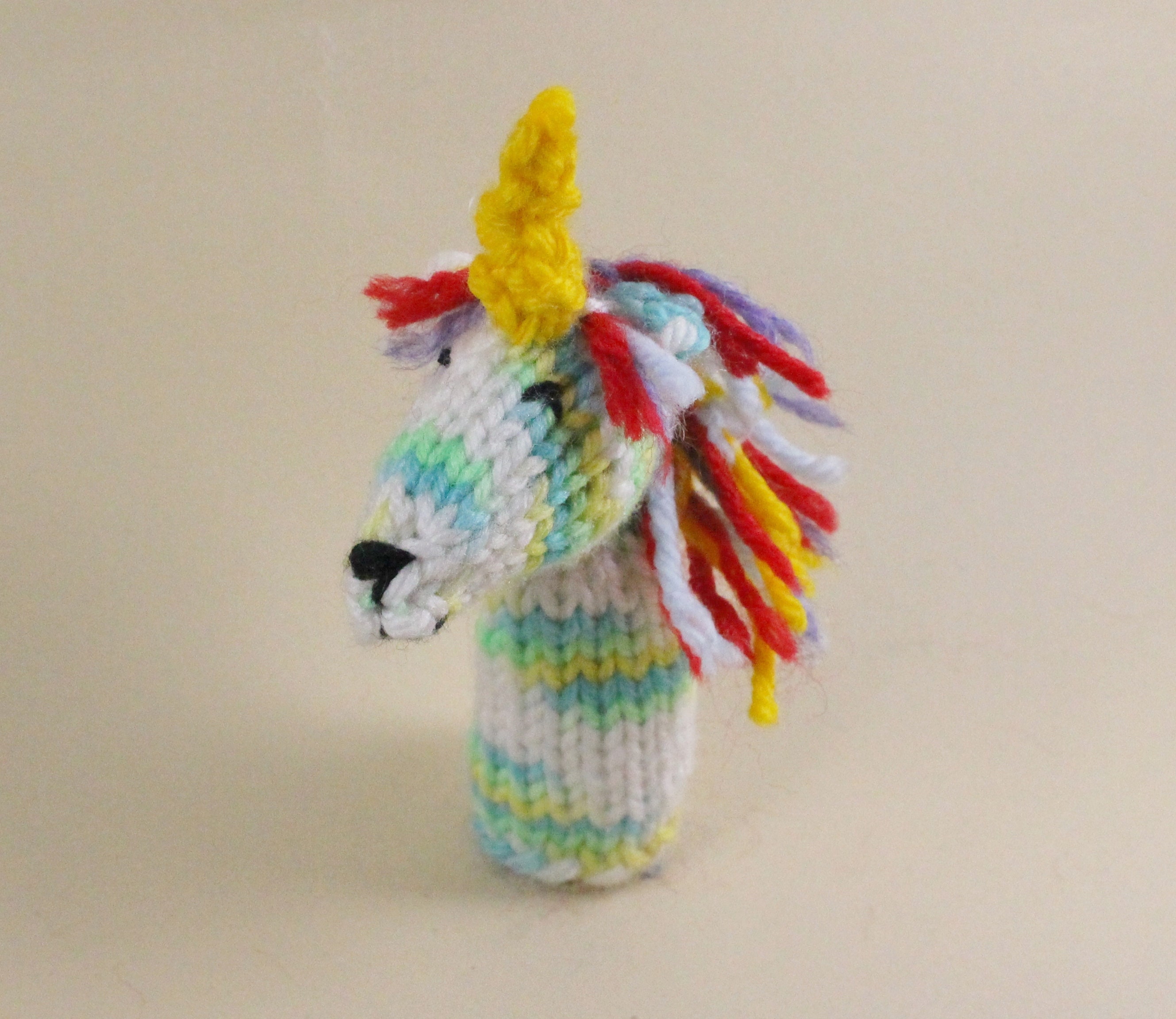 unicorn finger puppet knitting pattern etsy