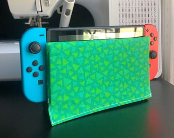 Cotton Fabric Dock Sock for Nintendo Switch - Dock Cover - Switch Cover - Dock Cozy - Sleeve - Animal Crossing Inspired - Gift for Gaming