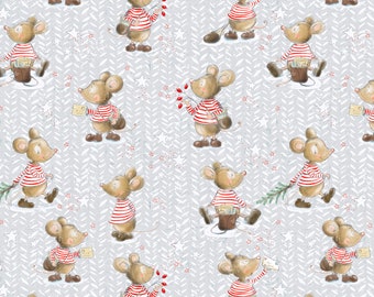 Organic Summersweat, 7 little mice, Lillestoff, Children's fabric Christmas, French Terry, Design: Aunt Gisi (150 cm wide)