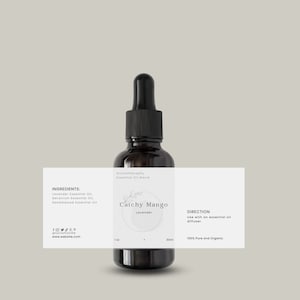 Editable DIY Canva Custom Product Label Template, Dropper Essential Oil Label Design, DIY Bottle Label, Beauty Product Label - 1 oz / 30ml