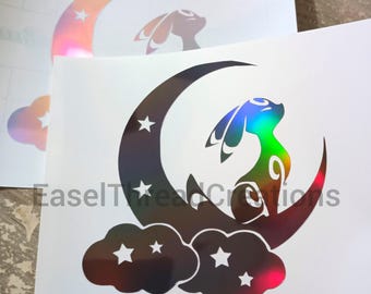 Holographic Umbreon Eeveelution Vinyl Decal: Weatherproof Sticker Pocket Monster for Cars Trucks Windows Laptop
