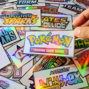 Holographic Pokeman Binder Stickers for organizing and labeling: WOTC to Modern Sets Front Binder Vinyl