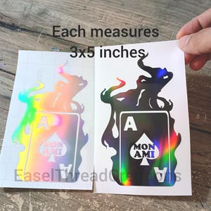Mon Ami Gambit Ace Sticker: Holographic Decal for Windows, Laptops and Hard Surfaces