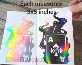 Mon Ami Gambit Ace Sticker: Holographic Decal for Windows, Laptops and Hard Surfaces