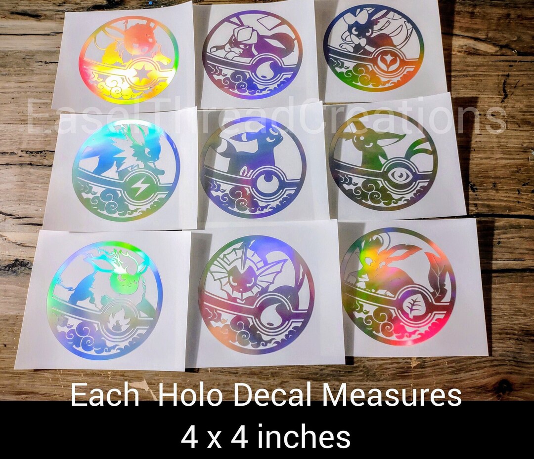 All Eevee Evolutions Decal-holographic Outdoor Weatherproof Vinyl ...