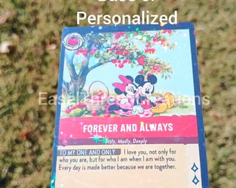 Personalized Holographic Lorcana Proxy Card: Unique Keepsake for Collector Couples