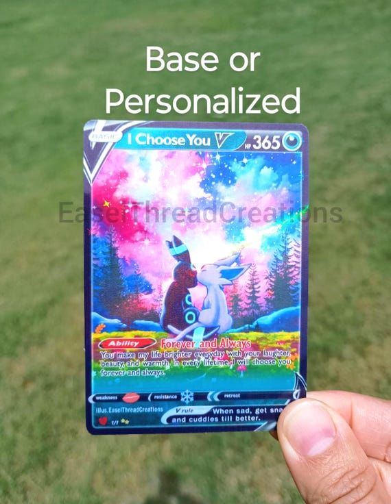 Full Art Card Shiny Umbreon and Espeon Eevee Evolutions: Personalized  Holographic Stars Pokemon Couple - Etsy