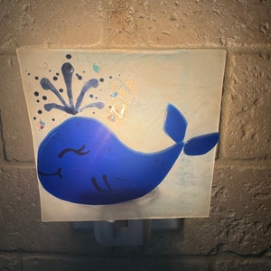 Fused Glass Whale Night Light