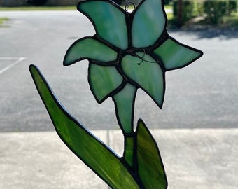 Stained Glass Lily Flower