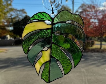 Stained Glass Monstera Leaf