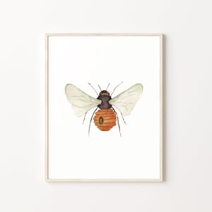 Bee Watercolor Print| Watercolor Bee Print | Watercolor Bee Painting | Bee Artwork | Watercolor Bee Home Decor