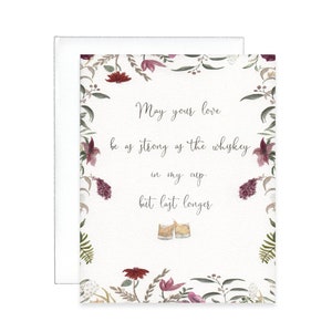 de félicitations de whisky | Cadeau pour les amateurs de whisky | Carte de félicitations drôle pour les nouveaux mariés ou fiancés | Carte Fiançailles | Carte de mariage pour elle