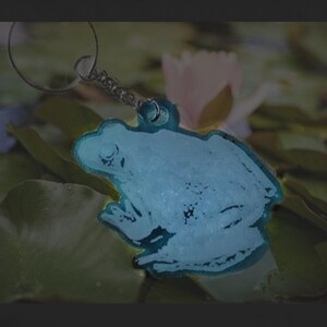 Frog Keychain Handmade Engraved Acrylic Design