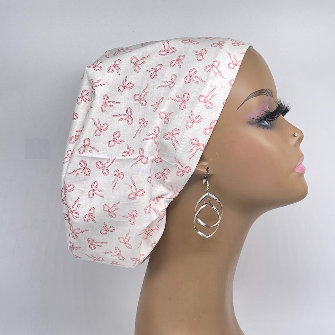 Adjustable Surgical Scrub Cap: Pink Bows Cotton, Satin Lining Option - Etsy