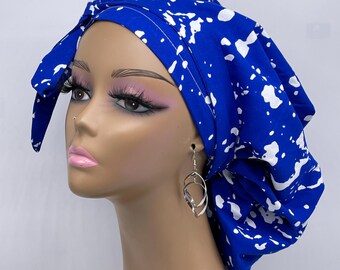 Ponytail Scrub Cap: Royal Blue, Satin Lining Option