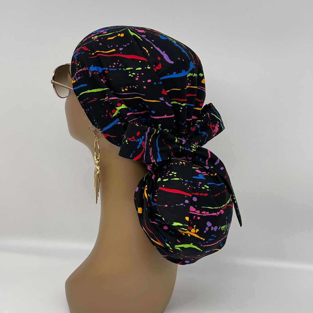 Niceroy Adjustable PONY SCRUB CAP, Cotton Fabric Surgical Scrub Hat