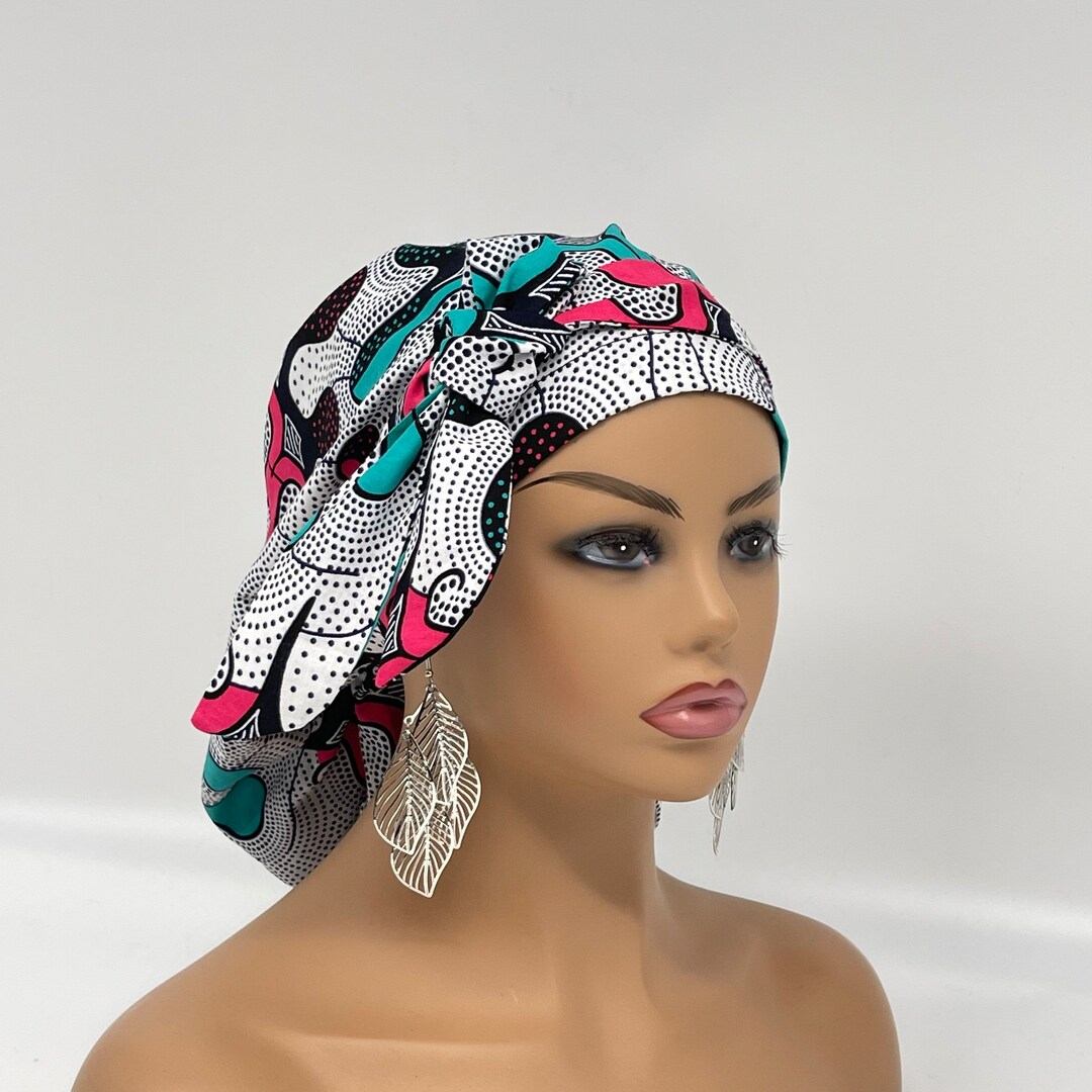 Adjustable Ankara PONY SCRUB CAP, Cotton Fabric Surgical Scrub Hat Pony